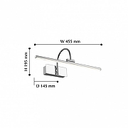 Подсветка для картин Favourite Strenuus 2431-1W цвет плафона/подвески Хром, цвет арматуры Хром-3