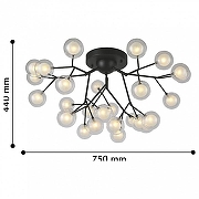 Люстра F-promo Ligamentum 2481-9U цвет плафона/подвески Белый, Прозрачный, цвет арматуры Черный-4