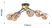 Люстра Arte Milano AMALFI 252588/6 Br цвет плафона/подвески Коричневый, цвет арматуры Золото, Черный-8