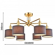 Люстра на штанге Favourite Laciness 2612-6P цвет плафона/подвески Прозрачный, Хром, цвет арматуры Золото-2