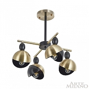 Люстра на штанге Arte Milano Neapolis-71307 271307/4 BK/GD цвет плафона/подвески Латунь, Черный, цвет арматуры Латунь, Черный-2