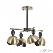 Люстра на штанге Arte Milano Neapolis-71307 271307/4 BK/GD цвет плафона/подвески Латунь, Черный, цвет арматуры Латунь, Черный-3