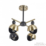 Люстра на штанге Arte Milano Neapolis-71307 271307/4 BK/GD цвет плафона/подвески Латунь, Черный, цвет арматуры Латунь, Черный-4