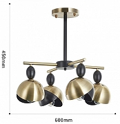 Люстра на штанге Arte Milano Neapolis-71307 271307/4 BK/GD цвет плафона/подвески Латунь, Черный, цвет арматуры Латунь, Черный-9