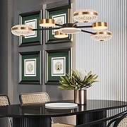 Люстра на штанге Arte Milano Ferrara-72069 272069/6 BK/GD цвет плафона/подвески Белый, Золото, Прозрачный, цвет арматуры Золото, Черный-7