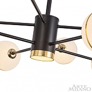 Люстра на штанге Arte Milano Ferrara-72069 272069/8 BK цвет плафона/подвески Белый, Золото, цвет арматуры Золото, Черный-6