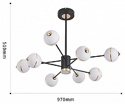 Люстра на штанге Arte Milano Ferrara-72069 272069/8 BK цвет плафона/подвески Белый, Золото, цвет арматуры Золото, Черный-9