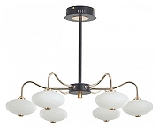 Люстра на штанге Arte Milano Neapolis-73908 273908/6 BK/GD цвет плафона/подвески Белый, цвет арматуры Золото, Черный