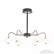 Люстра на штанге Arte Milano Neapolis-73908 273908/6 BK/GD цвет плафона/подвески Белый, цвет арматуры Золото, Черный-1