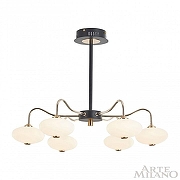 Люстра на штанге Arte Milano Neapolis-73908 273908/6 BK/GD цвет плафона/подвески Белый, цвет арматуры Золото, Черный-2