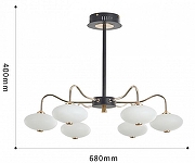 Люстра на штанге Arte Milano Neapolis-73908 273908/6 BK/GD цвет плафона/подвески Белый, цвет арматуры Золото, Черный-9