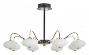 Люстра на штанге Arte Milano Neapolis-73908 273908/8 BK/GD цвет плафона/подвески Белый, цвет арматуры Золото, Черный