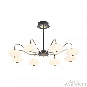 Люстра на штанге Arte Milano Neapolis-73908 273908/8 BK/GD цвет плафона/подвески Белый, цвет арматуры Золото, Черный-2