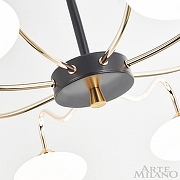 Люстра на штанге Arte Milano Neapolis-73908 273908/8 BK/GD цвет плафона/подвески Белый, цвет арматуры Золото, Черный-8