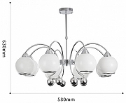 Люстра на штанге Arte Milano Neapolis-76207 276207/8 Ni цвет плафона/подвески Белый, цвет арматуры Никель-10