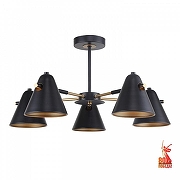Люстра на штанге F-promo Rigor 2844-5P цвет плафона/подвески Черный, цвет арматуры Черный