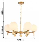 Люстра Favourite Absolute 2928-6P цвет плафона/подвески Опал, цвет арматуры Золото-5