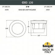 Встраиваемый в дорогу светильник Fumagalli Ceci 2F1.000.000.AXG1L цвет плафона/подвески Белый, цвет арматуры Черный-5