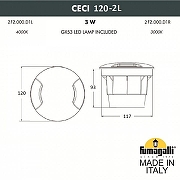 Встраиваемый в дорогу светильник Fumagalli Ceci 2F2.000.000.AXG1L цвет плафона/подвески Белый, цвет арматуры Черный-6