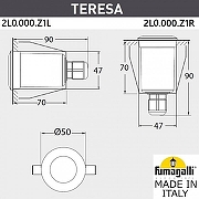 Встраиваемый в дорогу светильник Fumagalli Teresa 2L0.000.000.LXZ1L цвет арматуры Серый-7
