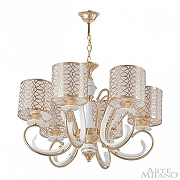 Люстра Arte Milano Florentia-1237 301237/6 Wh/Gd цвет плафона/подвески Белый, Золото, цвет арматуры Белый, Золото-3