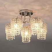 Люстра на штанге Eurosvet Bonn1e 30137/5 хром цвет плафона/подвески Прозрачный, Хром, цвет арматуры Хром-1