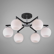 Люстра на штанге Eurosvet Blasco 30145/6 хром/венге цвет плафона/подвески Белый, цвет арматуры Коричневый, Хром