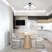 Люстра на штанге Eurosvet Blasco 30145/6 хром/венге цвет плафона/подвески Белый, цвет арматуры Коричневый, Хром-6