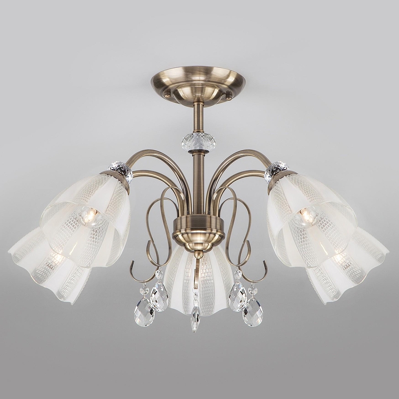 Люстра на штанге Eurosvet Floranse 30155/5 античная бронза 