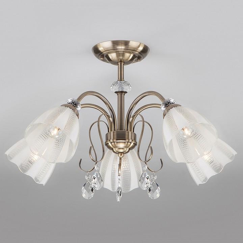 Люстра на штанге Eurosvet Floranse 30155/5 античная бронза 