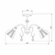 Люстра на штанге Eurosvet Floranse 30155/5 античная бронза цвет плафона/подвески Белый, Прозрачный, цвет арматуры Бронза, Прозрачный-4