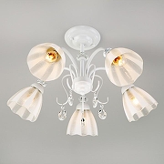 Люстра на штанге Eurosvet Floranse 30155/5 белый цвет плафона/подвески Белый, Прозрачный, цвет арматуры Белый-1