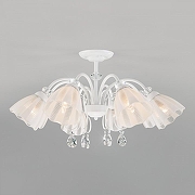 Люстра на штанге Eurosvet Floranse 30155/8 белый цвет плафона/подвески Белый, Прозрачный, цвет арматуры Белый