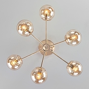 Люстра на штанге Eurosvet Ascot 30166/6 золото цвет плафона/подвески Оранжевый, цвет арматуры Золото-2