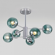 Люстра на штанге Eurosvet Ascot 30166/6 хром цвет плафона/подвески Зеленый, цвет арматуры Хром