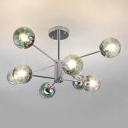 Люстра на штанге Eurosvet Ascot 30166/8 хром цвет плафона/подвески Зеленый, цвет арматуры Хром-1