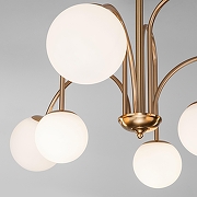 Люстра на штанге Eurosvet Al1x 30177/6 латунь цвет плафона/подвески Белый, цвет арматуры Латунь-3