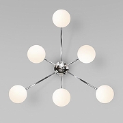 Люстра на штанге Eurosvet Al1x 30177/6 хром цвет плафона/подвески Белый, цвет арматуры Хром-2