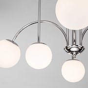 Люстра на штанге Eurosvet Al1x 30177/6 хром цвет плафона/подвески Белый, цвет арматуры Хром-3