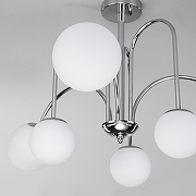 Люстра на штанге Eurosvet Al1x 30177/6 хром цвет плафона/подвески Белый, цвет арматуры Хром-4