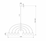 Люстра на штанге Eurosvet Cenacolo 30179/8 черный цвет плафона/подвески Белый, цвет арматуры Черный-5