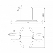 Люстра на штанге Eurosvet Covalent 30180 черный цвет плафона/подвески Белый, цвет арматуры Черный-2