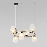 Люстра Eurosvet Alva 30183/6 латунь цвет плафона/подвески Белый, цвет арматуры Золото, Черный-1