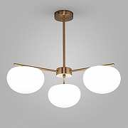 Люстра на штанге Eurosvet L1ke 30190/3 латунь цвет плафона/подвески Белый, цвет арматуры Латунь