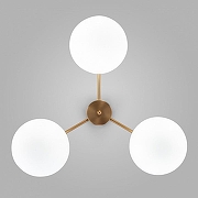 Люстра на штанге Eurosvet L1ke 30190/3 латунь цвет плафона/подвески Белый, цвет арматуры Латунь-2