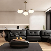 Люстра на штанге Eurosvet L1ke 30190/3 латунь цвет плафона/подвески Белый, цвет арматуры Латунь-3