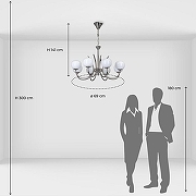 Люстра MW-Light Оливия 306014808 цвет плафона/подвески Белый, цвет арматуры Серый-12
