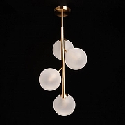 Люстра на штанге DeMarkt Оливия 17 306015404 цвет плафона/подвески Белый, цвет арматуры Латунь-1