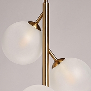 Люстра на штанге DeMarkt Оливия 17 306015404 цвет плафона/подвески Белый, цвет арматуры Латунь-5