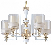 Люстра Arte Milano Florentia-6087 306087/5 Wh/Gd цвет плафона/подвески Белый, Оранжевый, цвет арматуры Белый, Золото